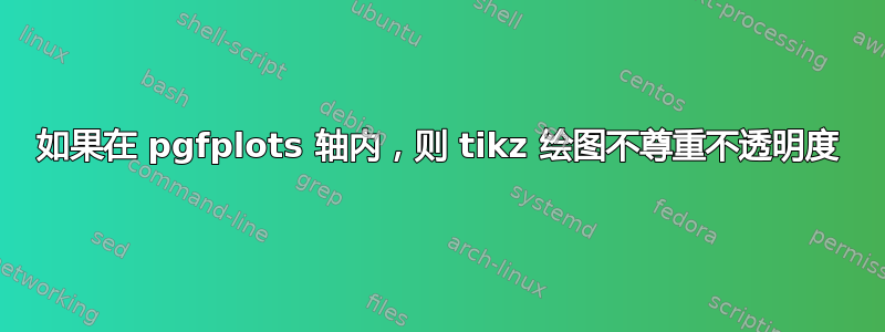 如果在 pgfplots 轴内，则 tikz 绘图不尊重不透明度