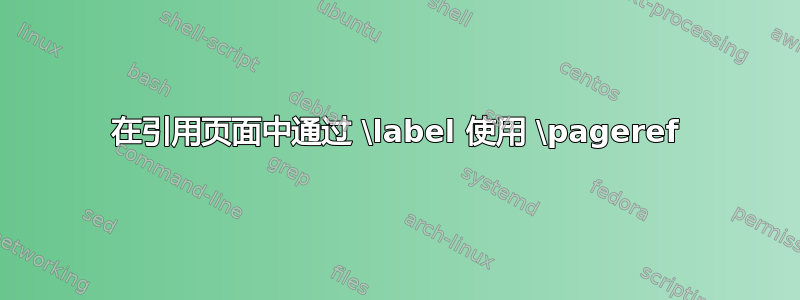 在引用页面中通过 \label 使用 \pageref