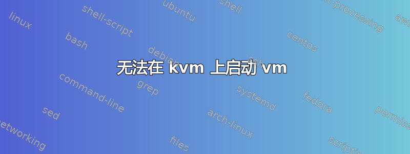 无法在 kvm 上启动 vm