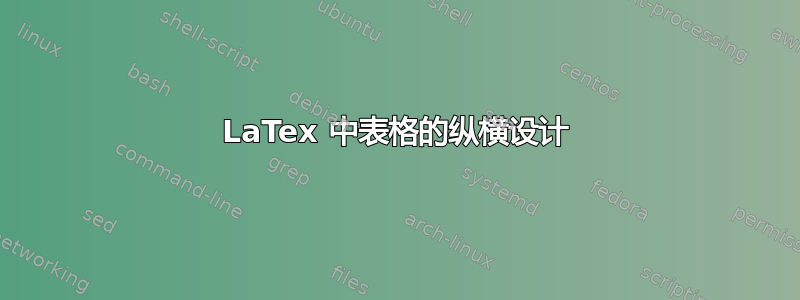 LaTex 中表格的纵横设计