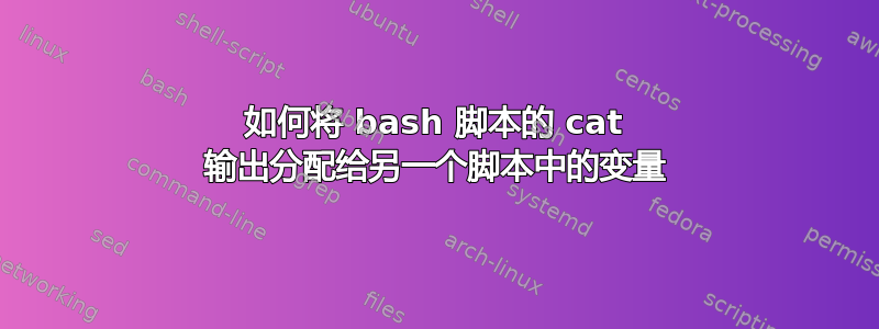 如何将 bash 脚本的 cat 输出分配给另一个脚本中的变量