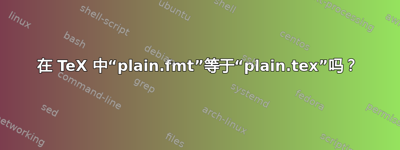 在 TeX 中“plain.fmt”等于“plain.tex”吗？