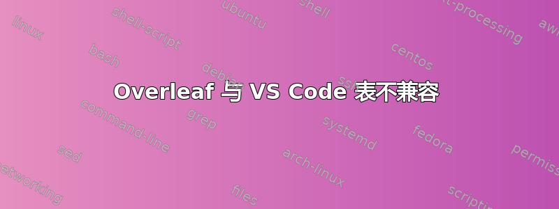 Overleaf 与 VS Code 表不兼容