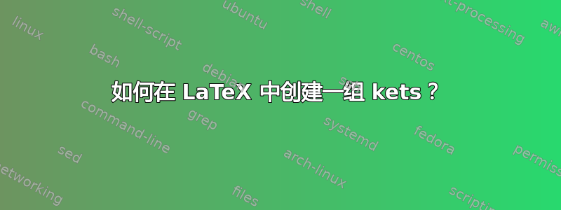 如何在 LaTeX 中创建一组 kets？