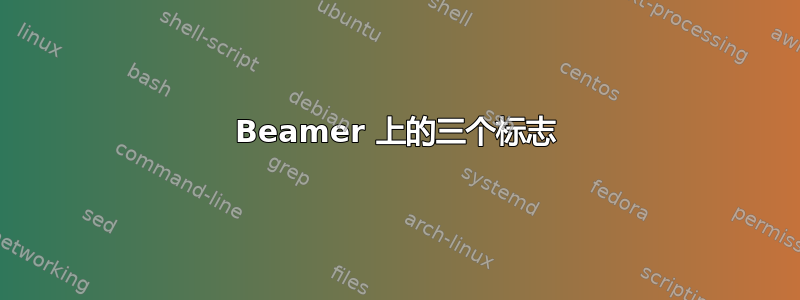 Beamer 上的三个标志