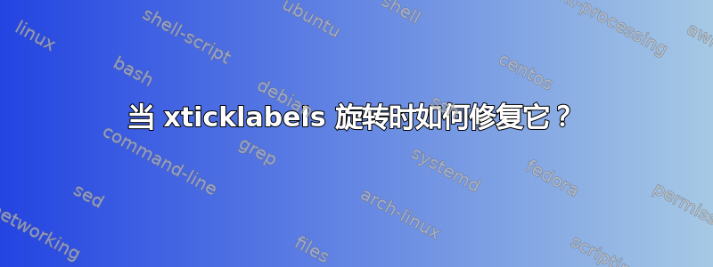 当 xticklabels 旋转时如何修复它？