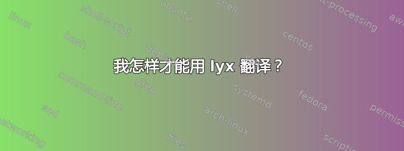 我怎样才能用 lyx 翻译？