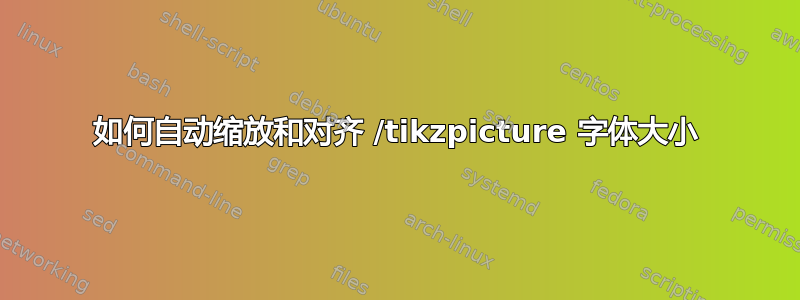 如何自动缩放和对齐 /tikzpicture 字体大小