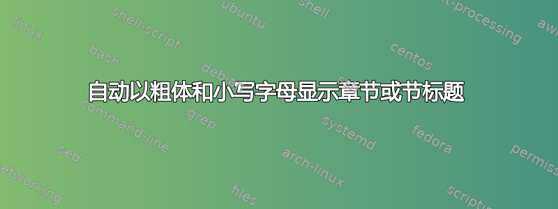 自动以粗体和小写字母显示章节或节标题