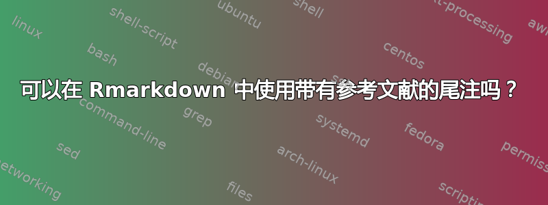 可以在 Rmarkdown 中使用带有参考文献的尾注吗？