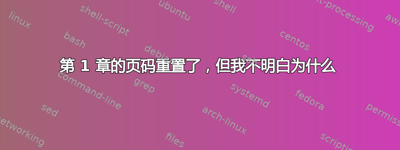 第 1 章的页码重置了，但我不明白为什么