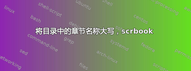 将目录中的章节名称大写，scrbook