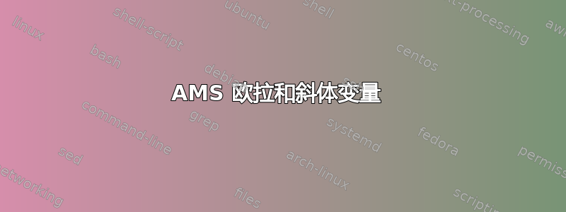 AMS 欧拉和斜体变量 