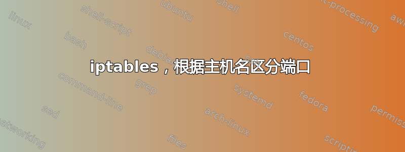 iptables，根据主机名区分端口