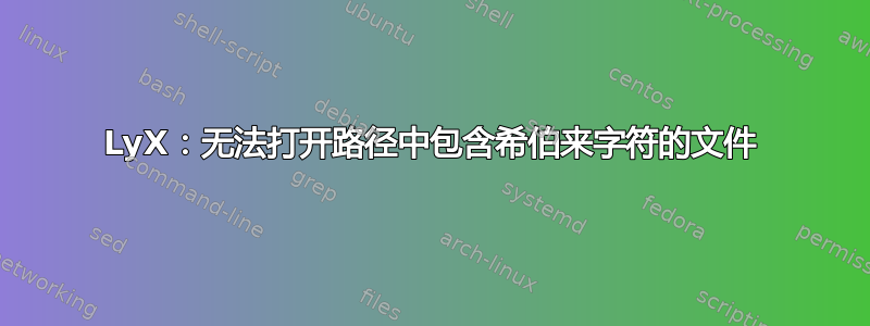 LyX：无法打开路径中包含希伯来字符的文件