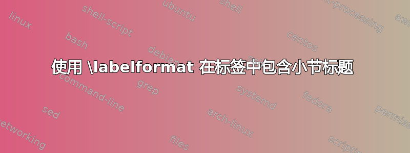 使用 \labelformat 在标签中包含小节标题