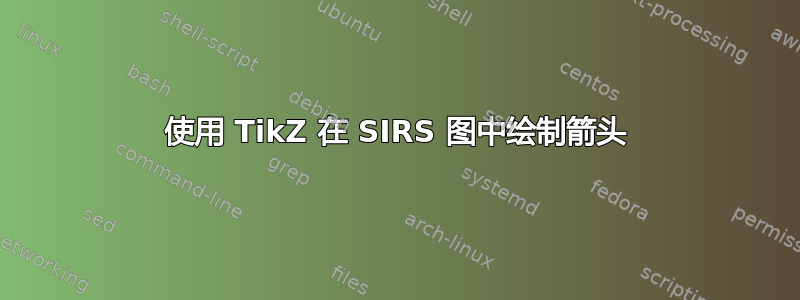 使用 TikZ 在 SIRS 图中绘制箭头