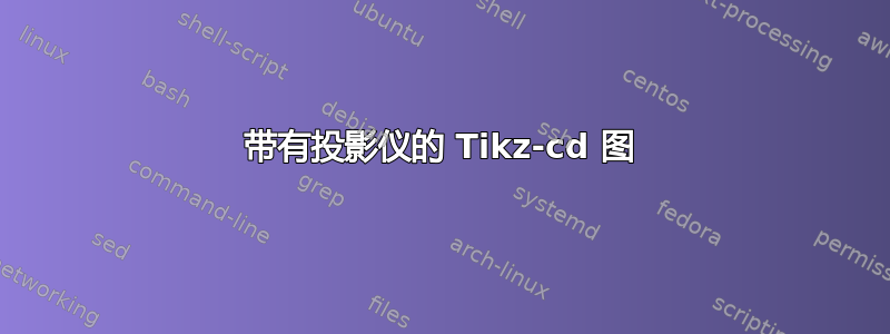 带有投影仪的 Tikz-cd 图