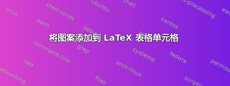 将图案添加到 LaTeX 表格单元格