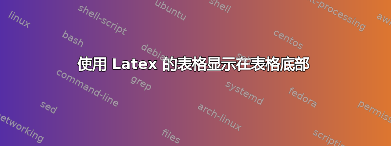 使用 Latex 的表格显示在表格底部