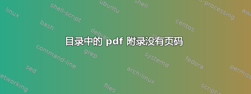 目录中的 pdf 附录没有页码