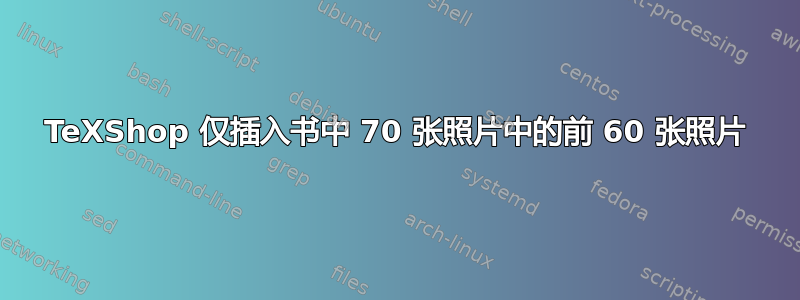 TeXShop 仅插入书中 70 张照片中的前 60 张照片