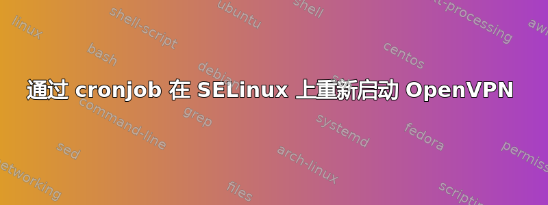 通过 cronjob 在 SELinux 上重新启动 OpenVPN