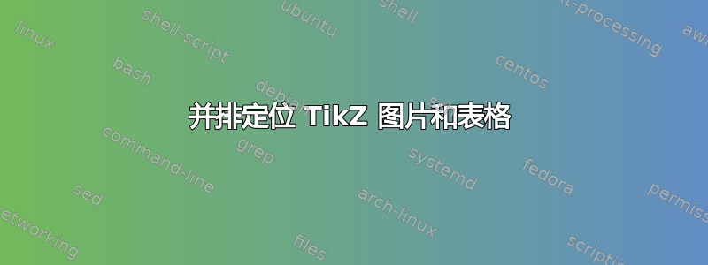 并排定位 TikZ 图片和表格