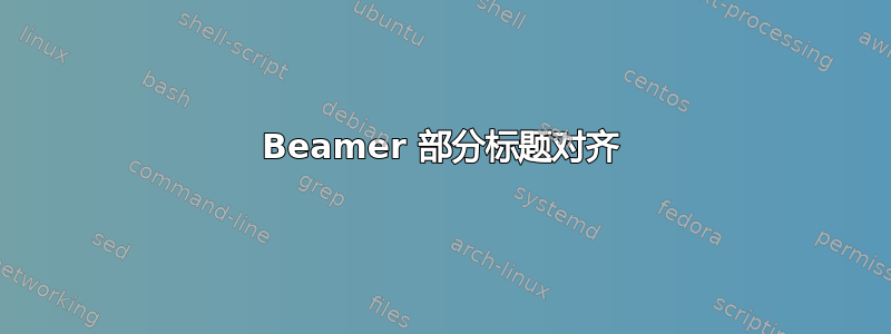 Beamer 部分标题对齐