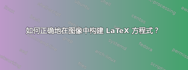 如何正确地在图像中构建 LaTeX 方程式？