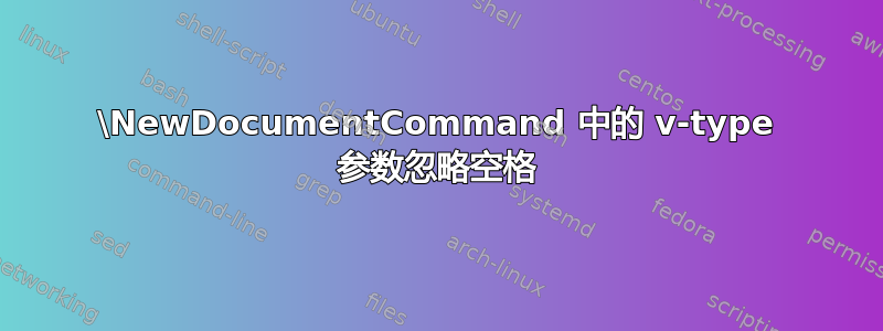 \NewDocumentCommand 中的 v-type 参数忽略空格