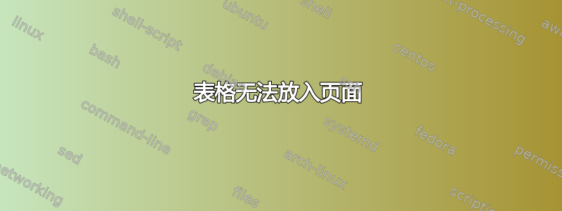 表格无法放入页面