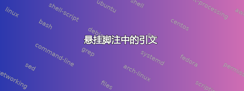 悬挂脚注中的引文