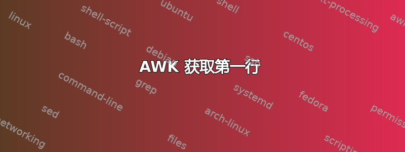 AWK 获取第一行