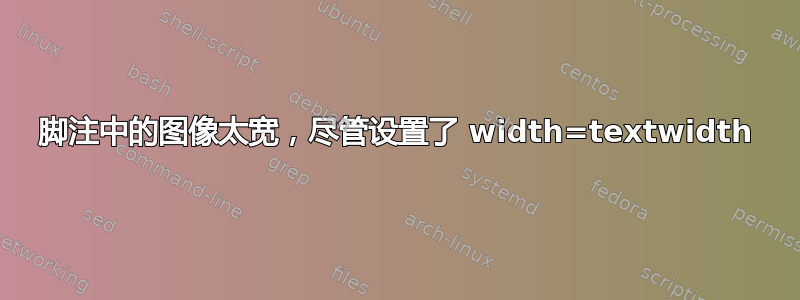 脚注中的图像太宽，尽管设置了 width=textwidth