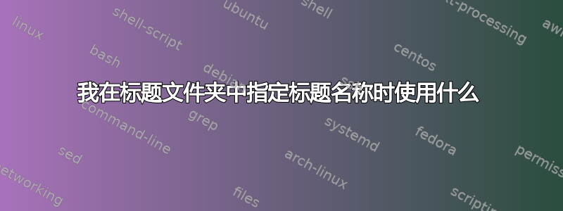 我在标题文件夹中指定标题名称时使用什么