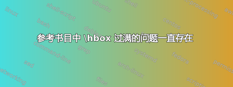 参考书目中 \hbox 过满的问题一直存在