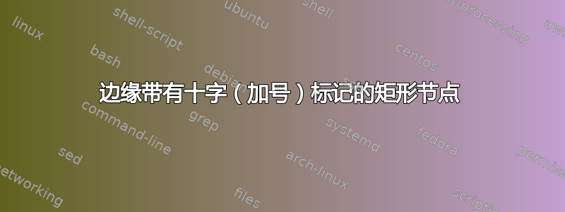 边缘带有十字（加号）标记的矩形节点