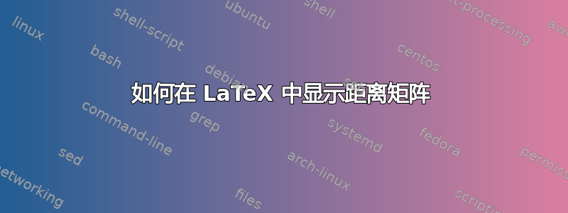 如何在 LaTeX 中显示距离矩阵