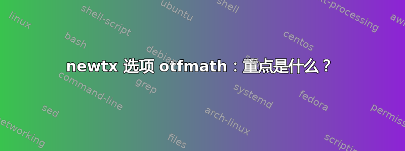 newtx 选项 otfmath：重点是什么？