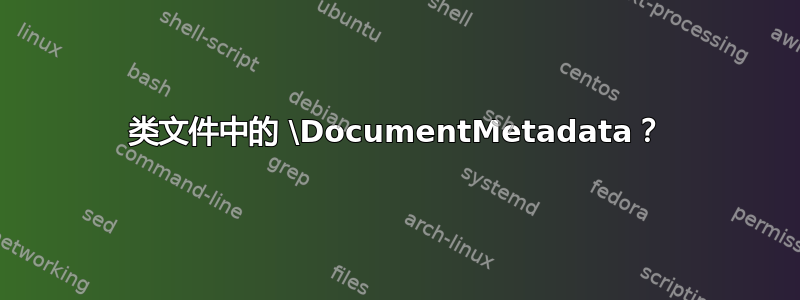 类文件中的 \DocumentMetadata？