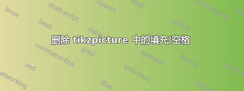 删除 tikzpicture 中的填充/空格