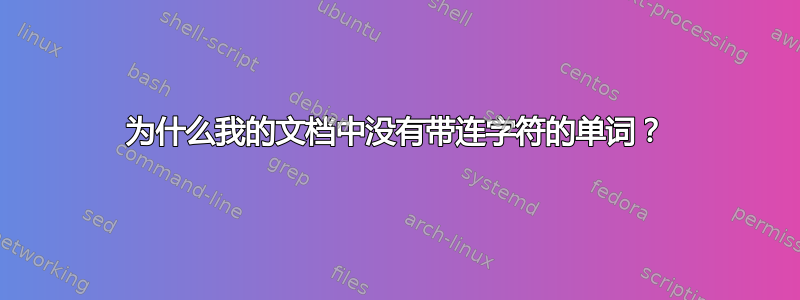 为什么我的文档中没有带连字符的单词？