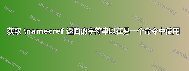 获取 \namecref 返回的字符串以在另一个命令中使用