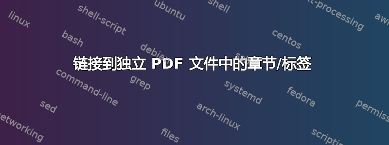 链接到独立 PDF 文件中的章节/标签