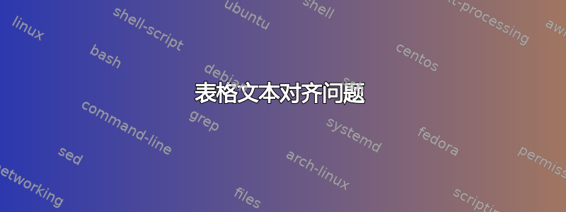 表格文本对齐问题