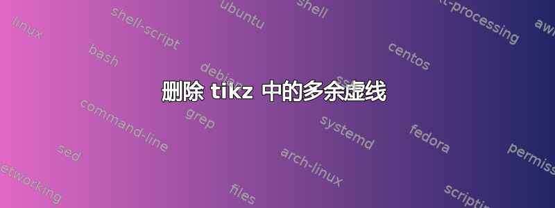 删除 tikz 中的多余虚线