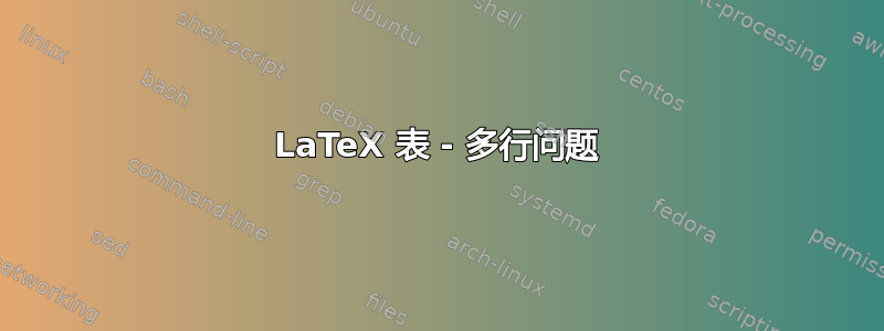 LaTeX 表 - 多行问题