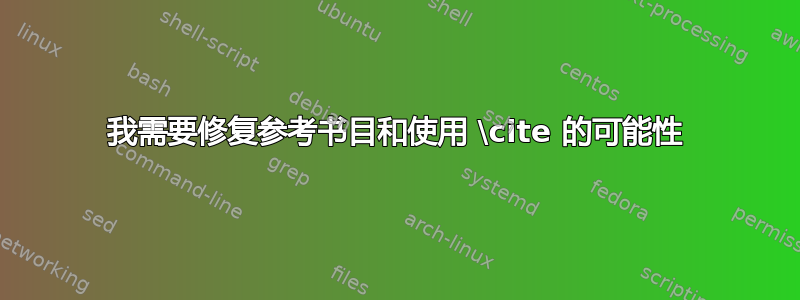 我需要修复参考书目和使用 \cite 的可能性