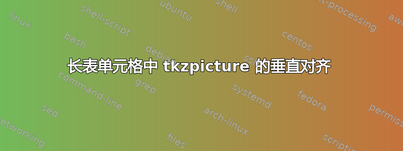 长表单元格中 tkzpicture 的垂直对齐